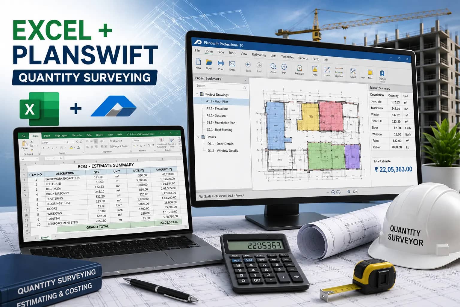 EXCEL + PlanSwift Quantity Surveying